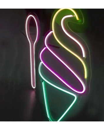 Indulge in BlissVibrant Ice Cream Neon Sign