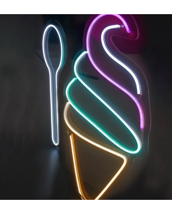 Indulge in BlissVibrant Ice Cream Neon Sign