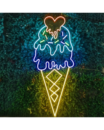 Frozen FantasyTempting Ice Cream Neon Sign
