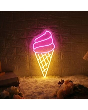 Summer ScoopsLuscious Ice Cream Neon Sign