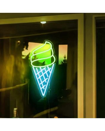 Summer ScoopsLuscious Ice Cream Neon Sign