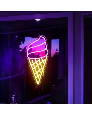Summer ScoopsLuscious Ice Cream Neon Sign