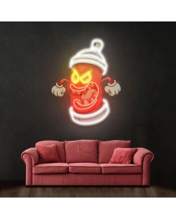 Angry Fire Hydrant Led Neon Acrylic Artwork