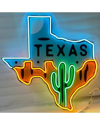 Texas Map Led Neon Sign Light Pop Art