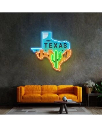Texas Map Led Neon Sign Light Pop Art