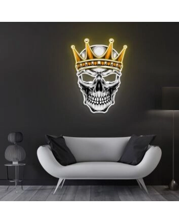 Skull With Crown Neon Sign X Acrylic Artwork