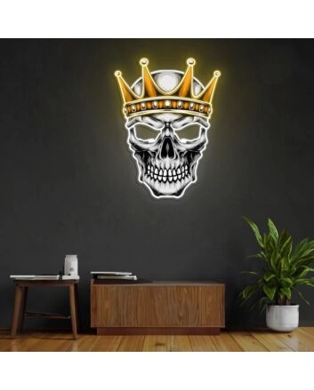 Skull With Crown Neon Sign X Acrylic Artwork