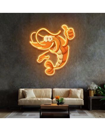 Thumps Up Shrimp Led Neon Acrylic Artwork