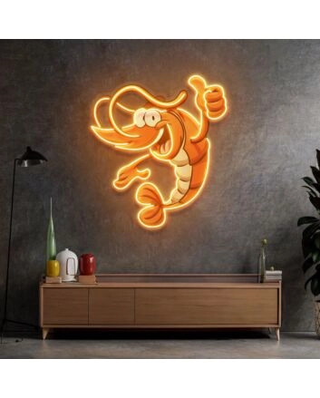 Thumps Up Shrimp Led Neon Acrylic Artwork