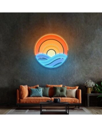 Sunset On Ocean Led Neon Sign Light Pop Art