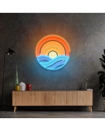 Sunset On Ocean Led Neon Sign Light Pop Art