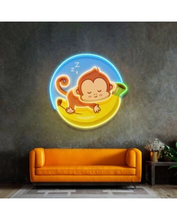 Sleeping Monkey Led Neon Acrylic Artwork