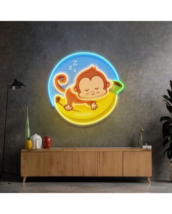 Sleeping Monkey Led Neon Acrylic Artwork