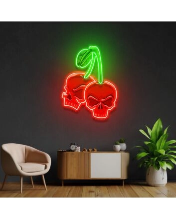 Skull Cherry Led Neon Acrylic Artwork