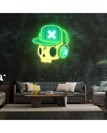 Skull And Headphones Led Neon Acrylic Artwork
