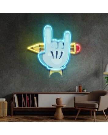 Rock Hand Led Neon Sign Light Pop Art