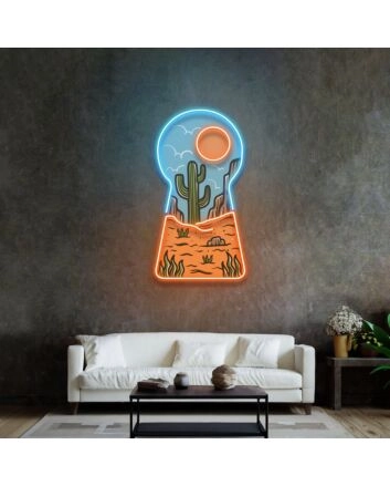 Red Desert Led Neon Acrylic Artwork