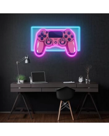 Pink Controller Led Neon Acrylic Artwork