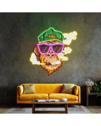 Monkey Smoking Cigar Led Neon Sign Light Pop Art