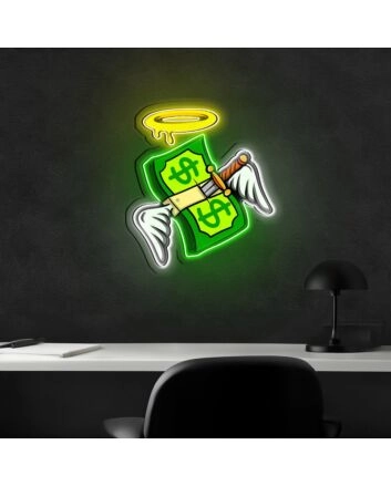 Money Floated Neon Sign X Acrylic Artwork