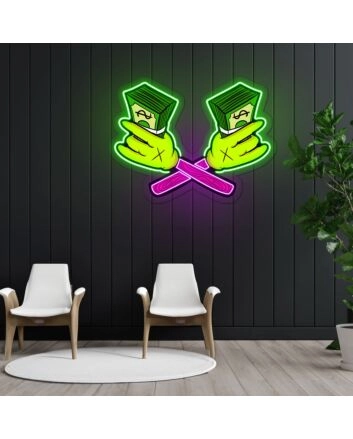 Money Cartoon Neon Sign X Acrylic Artwork