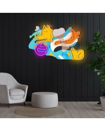 Picasso Puppies Neon X Acrylic Artwork