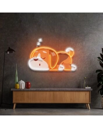 Dog Falling Asleep Led Neon Sign Light Pop Art