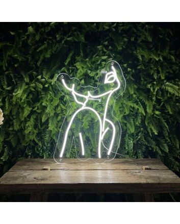 &#39;Woman pose&#39; neon sign