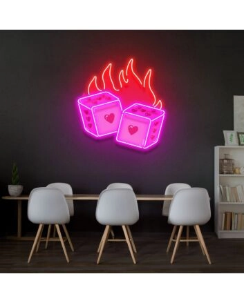 Dice Love Led Neon Acrylic Artwork