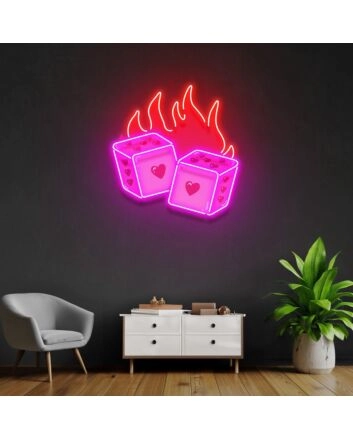 Dice Love Led Neon Acrylic Artwork