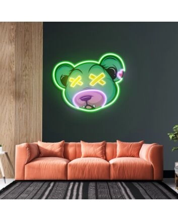 Dead Bear Cartoon Led Neon Acrylic Artwork