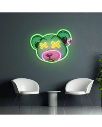 Dead Bear Cartoon Led Neon Acrylic Artwork