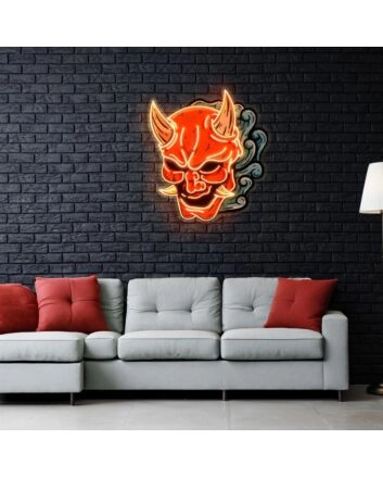 Hannya Mask Neon X Acrylic Artwork