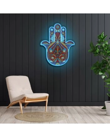 Hamsa Neon X Acrylic Artwork