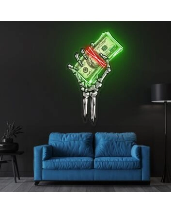Get Rich Or Die Trying Neon X Acrylic Artwork