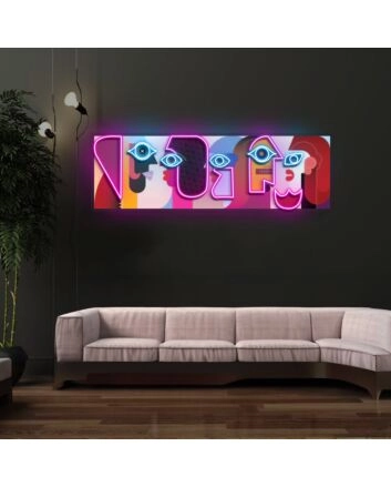 Five Faces Neon X Acrylic Artwork