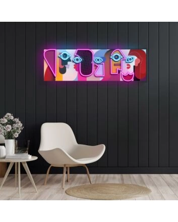 Five Faces Neon X Acrylic Artwork