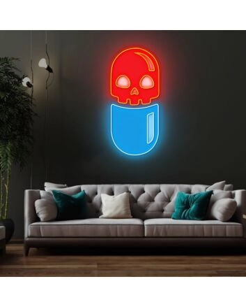 Chill Pill Neon X Acrylic Artwork
