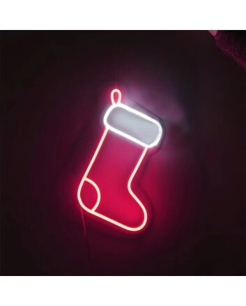 Festive Stocking Glow Neon Sign