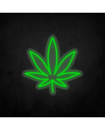 Herb Haven Leaf Neon Sign