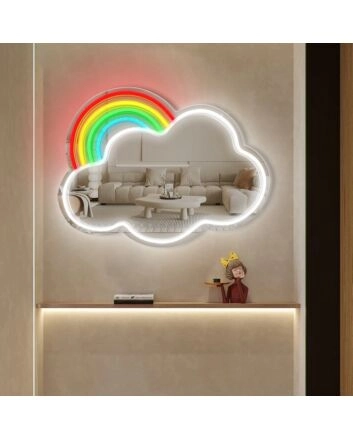 Cloud rainbow Neon Mirror Sign