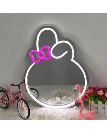 Bunny Glow LED Mirror Neon Light