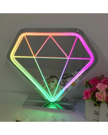 Diamond Sparkle Colorful Mirror Neon Signs
