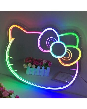 Purrfect Cat Colorful Mirror Neon Signs