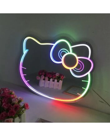 Purrfect Cat Colorful Mirror Neon Signs