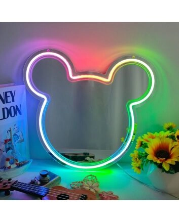 Cuddly Bear Mirror Neon Signs