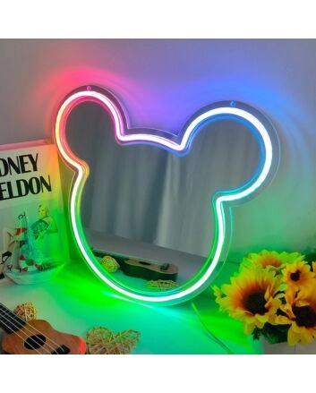 Cuddly Bear Mirror Neon Signs