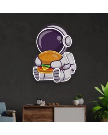 Burger Astronaut Led Neon Sign Light Pop Art