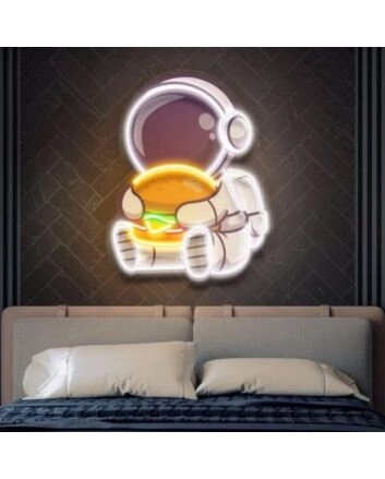 Burger Astronaut Led Neon Sign Light Pop Art