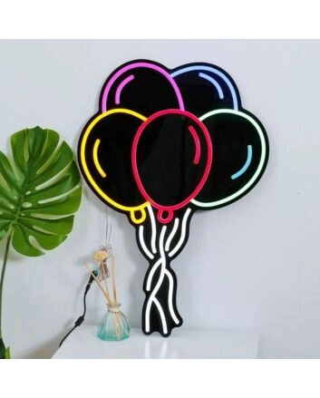 Holiday Balloon Neon Black Backsplash